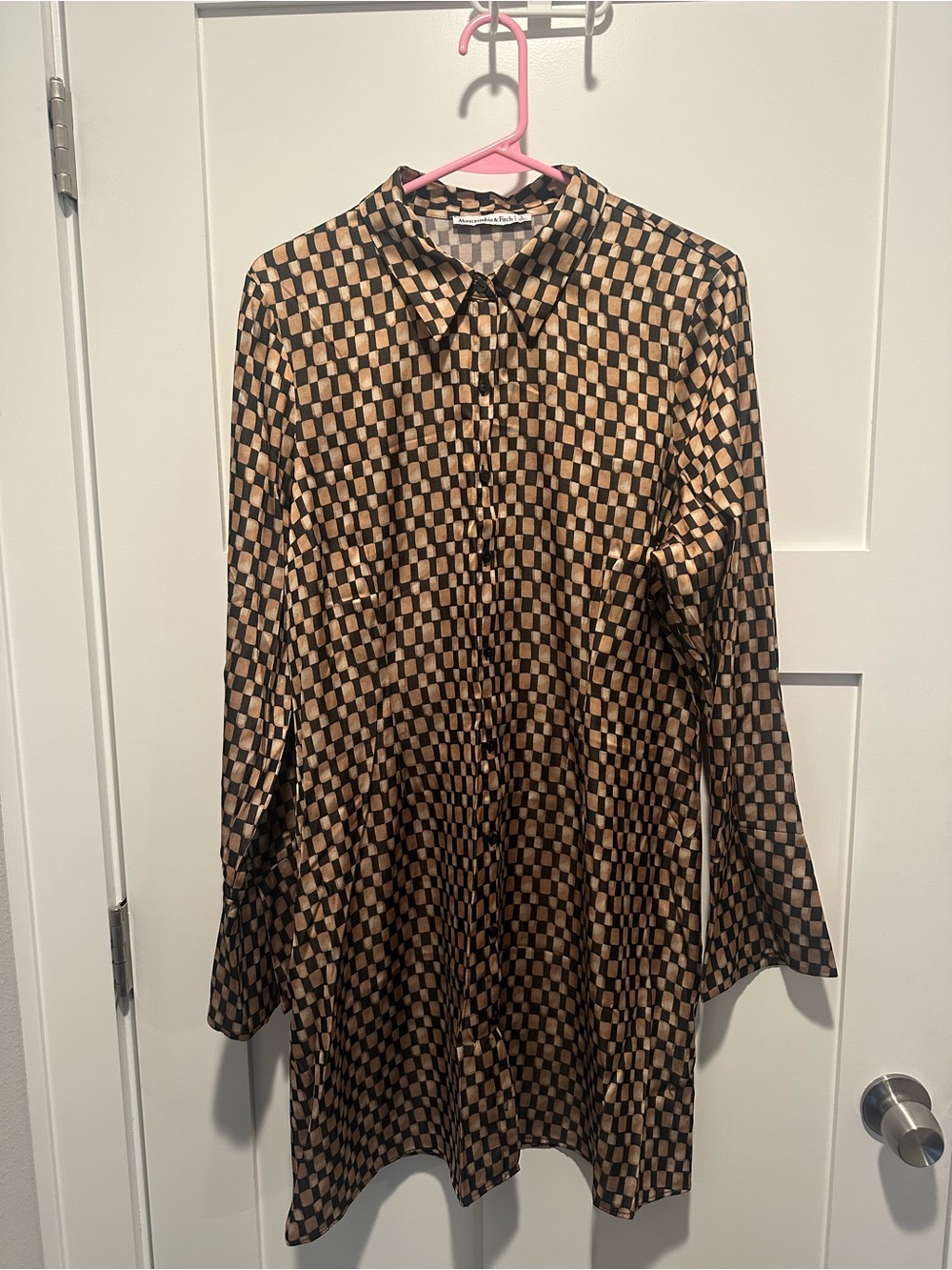Abercrombie & Fitch Brown and Black Check Shirt Dress